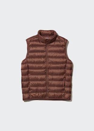 Жилетка uniqlo ультралегка на пуху темно-помаранчева