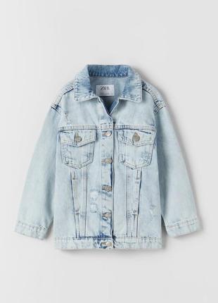 Подовжена джинсова куртка zara 11-12 років