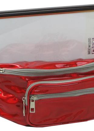 Женская сумка на пояс-бананка 37х13х10 см loren красный (2000001601792)8 фото