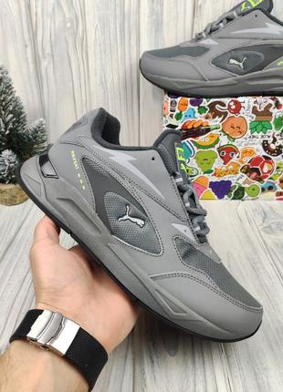 Кроссовки зимние мужские puma rs thermo grey lime водонепроницаемые