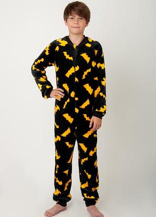 Махровий комбенізон бетмен, підлітковий кігурумі бетмен, махровый комбенизон для мальчика, махрова піжама бетмен, суцільна піжама махра