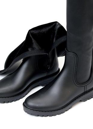 Классные сапоги для дождика 🌧️ резина+экокожа, 22983