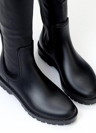 Классные сапоги для дождика 🌧️ резина+экокожа, 22983