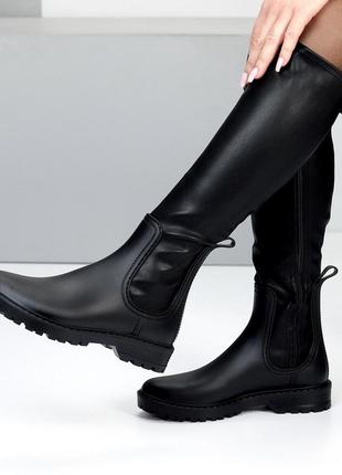 Классные сапоги для дождика 🌧️ резина+экокожа, 22983