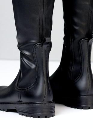 Классные сапоги для дождика 🌧️ резина+экокожа, 22983