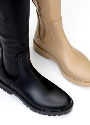 Классные сапоги для дождика 🌧️ резина+экокожа, 22983