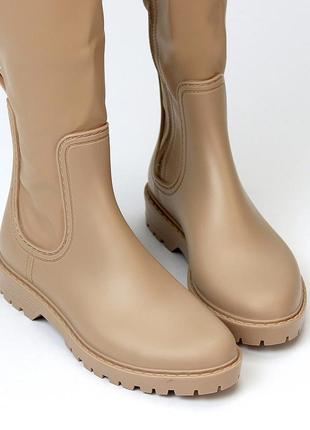 Стильні сапожки в дощик 🌧️ резина+экокожа, 22983