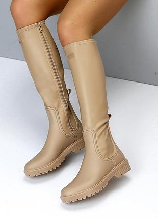 Стильні сапожки в дощик 🌧️ резина+экокожа, 22983