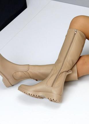 Стильні сапожки в дощик 🌧️ резина+экокожа, 22983