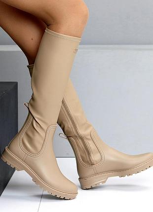 Стильні сапожки в дощик 🌧️ резина+экокожа, 22983