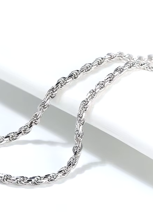 Серебряная цепочка плетения "веревка", 45 см