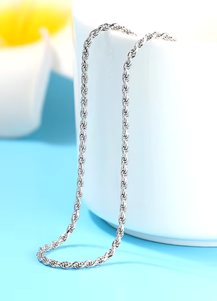 Серебряная цепочка плетения "веревка", 50 см