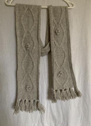 Теплий м'який вовняний в,язаний шарф