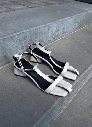 Женские кожаные босоножки на каблуке (8900-1) 40 vzutik светло-бежевый (2000002532743)10 фото