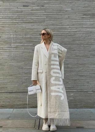 Шарф jacquemus шарф жакмю джек мюс женский шарф с бахромой шерстяной шарф logo jacquard fringed edge scarf