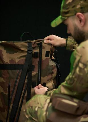 Тактическая крепкая сумка-баул вместительная военная сумка камуфляж 100 л oxford для всу6 фото
