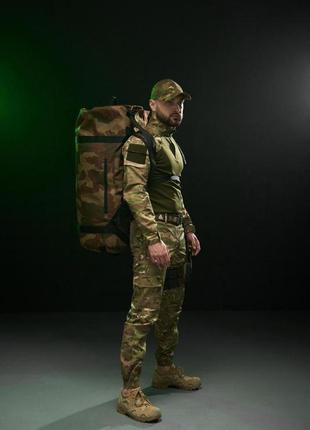 Тактическая крепкая сумка-баул вместительная военная сумка камуфляж 100 л oxford для всу3 фото