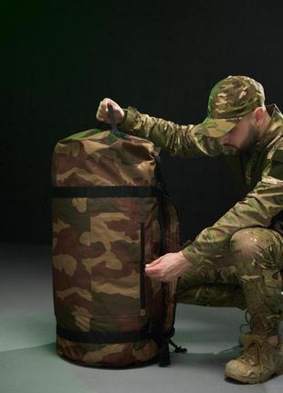 Тактическая крепкая сумка-баул вместительная военная сумка камуфляж 100 л oxford для всу8 фото