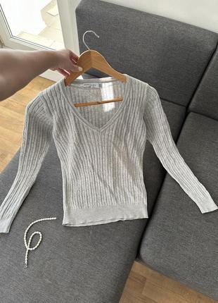 Серый базовый свитер джемпер zara