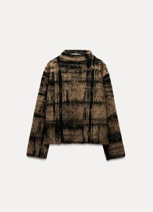 Свитер женский жаккардовый в клетку zara new