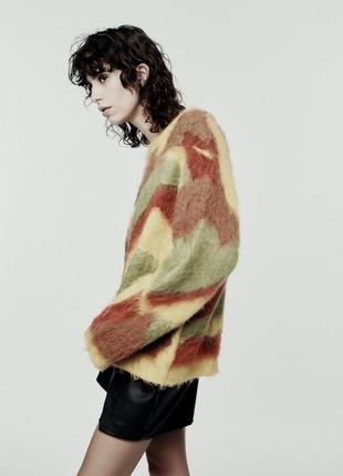 Свитер женский мягкий жаккардовый zara new