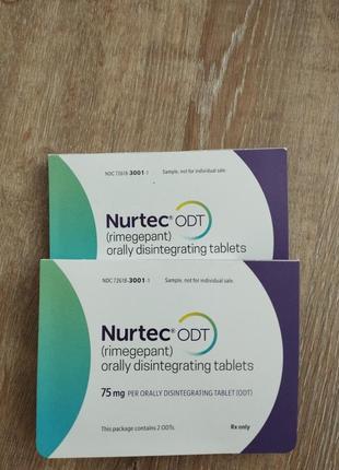 Нуртек nurtec odt дві міні упаковки 4 таблетки (75mg)