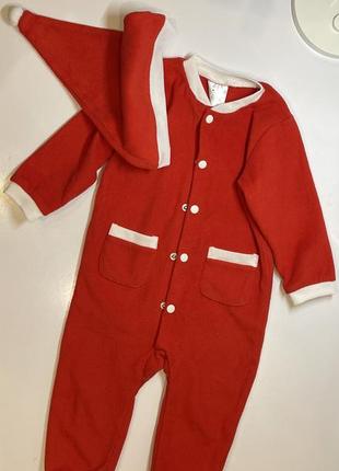Флисовый ромпер новогодний человечек h&m