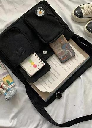 Сумка кросс боди мессенджер у2к городская сумка в школу / студентам хардзюко аниме сумка со значками