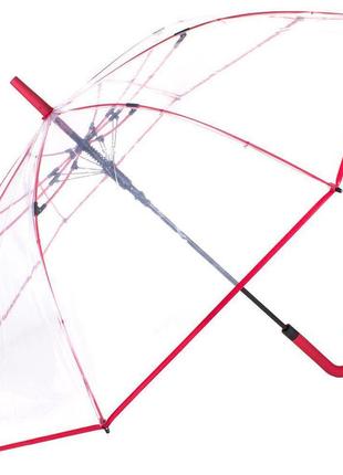 Женский зонт-трость полуавтомат (fare7112-red) 105 см fare прозрачный (2000001303252)