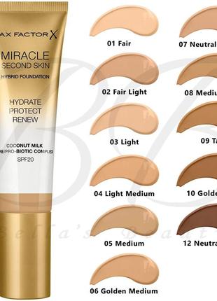 12 оттенок тонирующая основа-тинт для лица max factor miracle second skin foundation