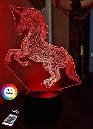 Ночник-светильник 3d "единорог 3" 25х15 см 3dtoyslamp  (2000002620914)