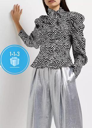 Блуза в анималистический принт зебра river island 16