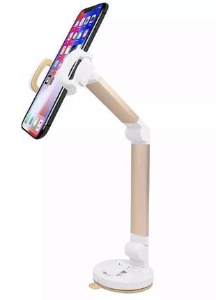 Держатель для телефонов на присоске 360 long handle folding gold