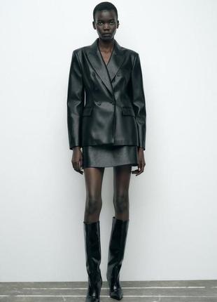 Блейзер женский искусственная кожа zara new