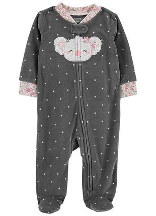 Carters флисовый человечек картерс слип поддева пижама коала grey