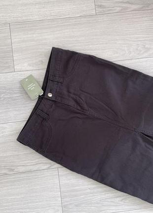 Черная юбка миди с высокой талией и разрезом спереди ( m-l)4 фото