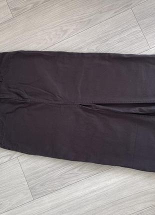 Черная юбка миди с высокой талией и разрезом спереди ( m-l)3 фото