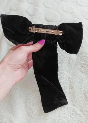 Бархатный бант заколка на волосы hand made ручная работа бантик3 фото