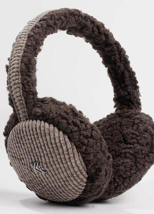 Теплые наушники зимние меховые тэдди teddy+вельвет брауни