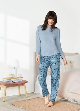 Піжама штани фланелеві фланель лонгслів реглан домашній костюм esmara eur  s