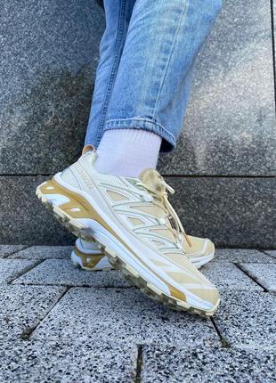 Женские кроссовки salomon xt-6 white gold
