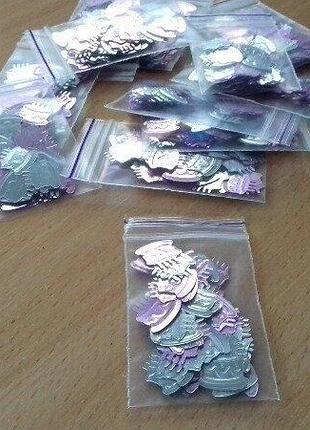 Декоративные тортики, блестящие для рукоделия , цвет розовый и серебро.