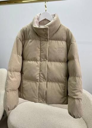 Брендовая зимняя куртка в стиле miu miu