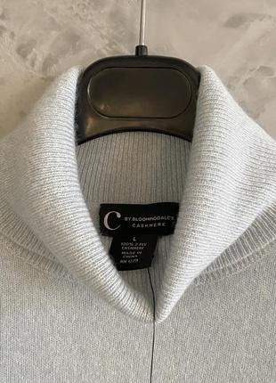 Кашеміровий блакитний гольф светр водолазка c by bloomingdale’s 100% кашемір8 фото