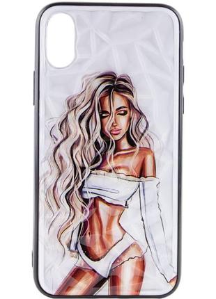 Tpu+pc чехол prisma ladies для apple iphone xs max (6.5") white