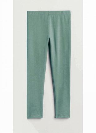 Лосины хлопковые трикотажные для девочки h&m 0883435-013 092 см (18-24 months) зеленый