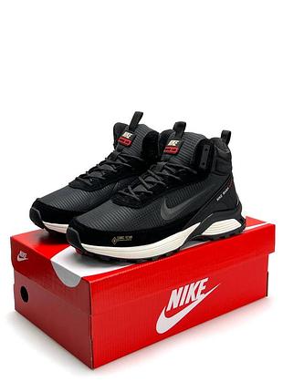 Зимові чоловічі кросівки з хутром nike Animate rivah gore-tex grey black fur