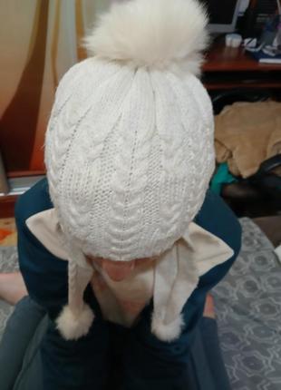 Шапка девчачья arctic с помпонами