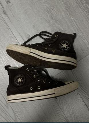 Оригинальные коричневые осенне-зимние converse лимитированная серия утепленные
