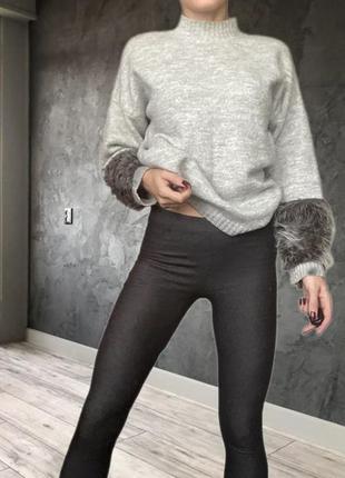 Жіночий светр, пуловер з трендовим хутром orsay ✔️